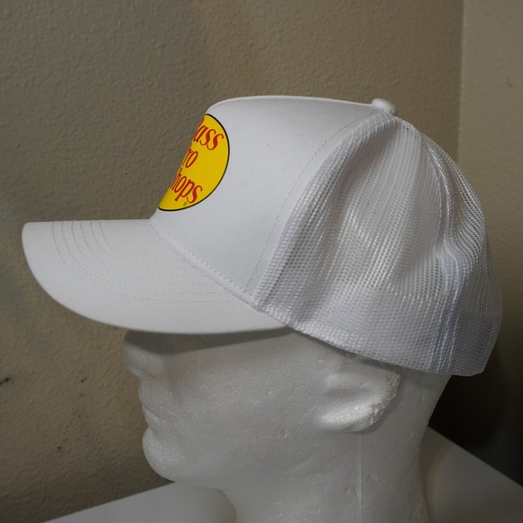 Bass Pro Shops White Mesh Trucker Hat Fishing Logo Adjustable Snapback - Picture 2 of 7